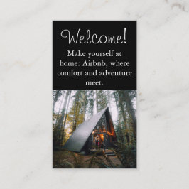 Tarjeta De Visita Airbnb House alquiler imagen QR código Negro moder