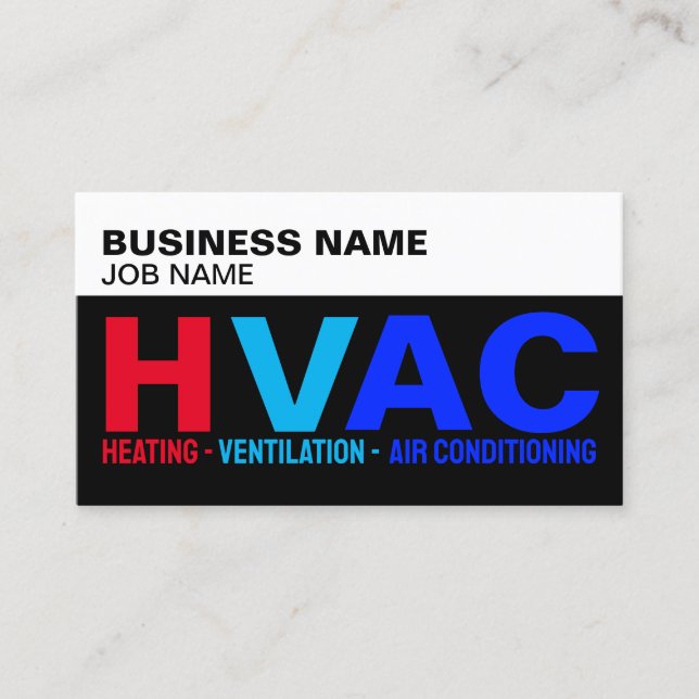 Tarjeta De Visita Aire acondicionado de ventilación, HVAC moderno (Anverso)