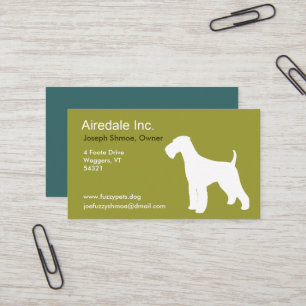 Tarjeta De Visita Airedale Terrier Silhouette Personalizado Perro Ra