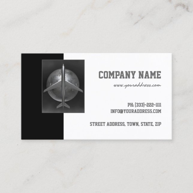 Tarjeta De Visita Airplane Company Metalizado Airbus World Travel Ca (Anverso)