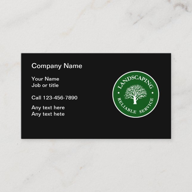 Tarjeta De Visita Ajardinando el emblema moderno (Anverso)