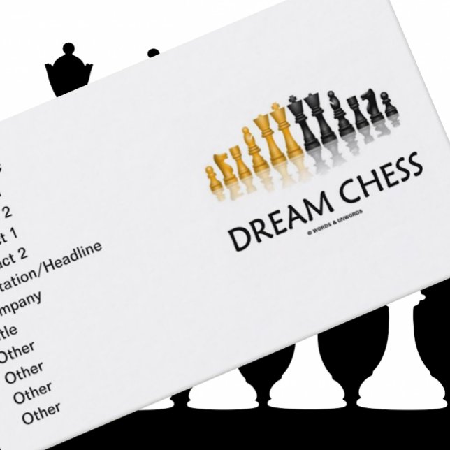 Tarjeta De Visita Ajedrez Dream (Juego de Ajedrez Reflectivo) (Business card for chess teachers, Grandmasters, and die-hard chess players who "Dream Chess")
