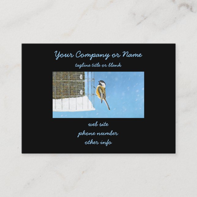 Tarjeta De Visita Ajedrez en pintura de alimentador - Arte de pájaro (Anverso)