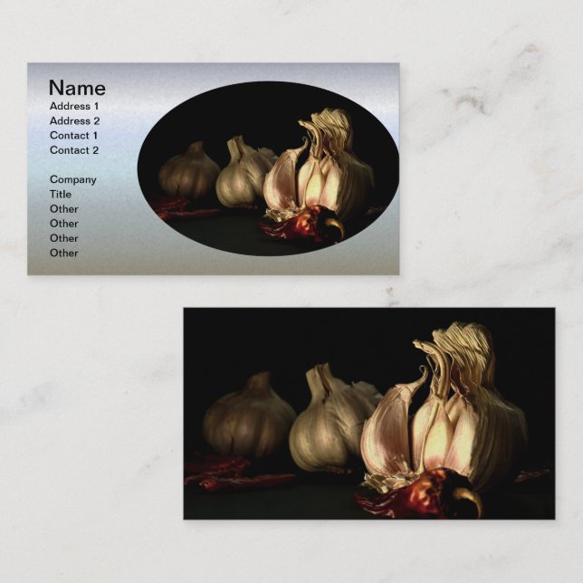 Tarjeta De Visita Ajo y pimienta picante (Anverso / Reverso)