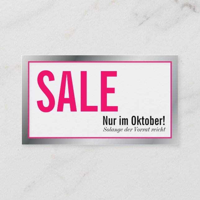 Tarjeta De Visita Aktions Karten (Reverso)