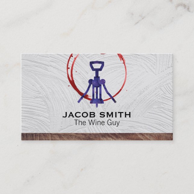 Tarjeta De Visita Al aire libre | Vino | Tramo de madera | Bodega (Anverso)