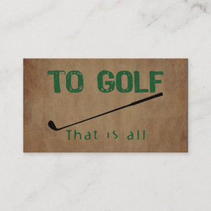 Tarjeta De Visita Al golf