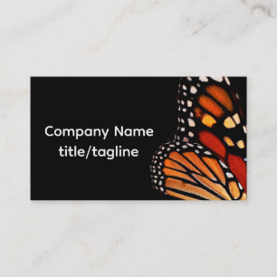 Tarjeta De Visita ala de mariposa monarca sobre negro personalizado