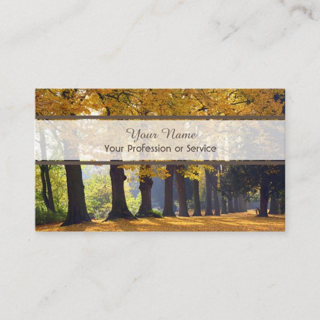 Tarjeta De Visita Ala dorada estilo de madera orgánica natural (Anverso)