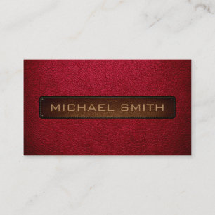 Tarjeta De Visita Alabama crimson Leather Look Profesional