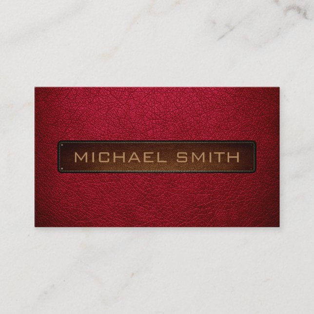 Tarjeta De Visita Alabama crimson Leather Look Profesional (Anverso)