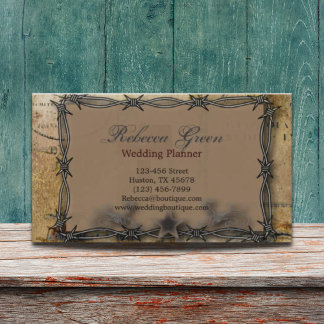 Tarjeta De Visita alambre de púas rural campo rural en el oeste