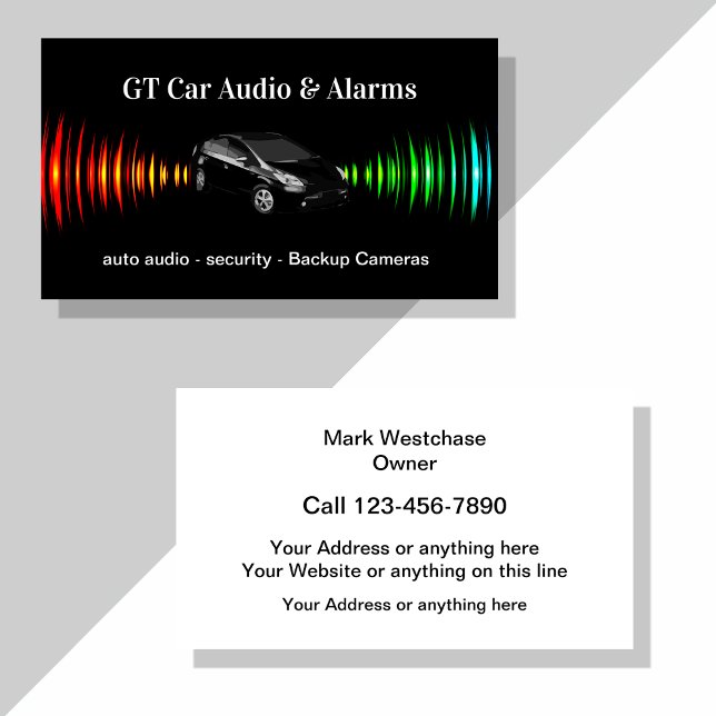Tarjeta De Visita Alarma de desactivación de audio para automóvil de (Subido por el creador)