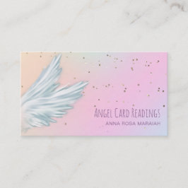 Tarjeta De Visita *~* Alas de Ángel Blanco Pastel Arcoiris