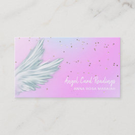 Tarjeta De Visita *~* Alas de ángel blanco pastel Arcoiris rosado es