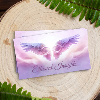 Tarjeta De Visita Alas de ángel y símbolo del infinito - suave paste