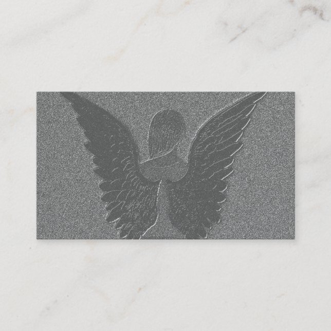 Tarjeta De Visita Alas de plata del ángel y ángel (Anverso)