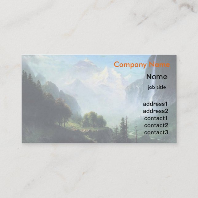 Tarjeta De Visita Albert Bierstadt staubbach cae cerca de lauterbrun (Anverso)