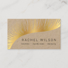 Tarjeta De Visita Alborotea pestañas de artista de maquillaje de oro