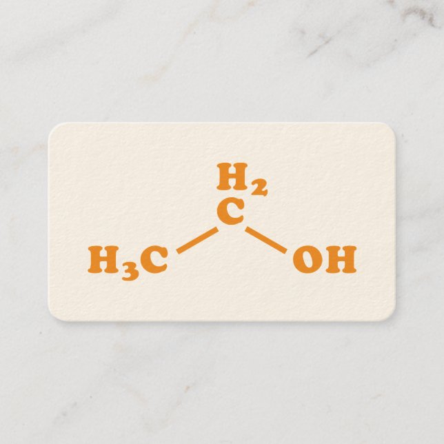Tarjeta De Visita Alcohol Ethanol Molecular Chemical Formula (Anverso)