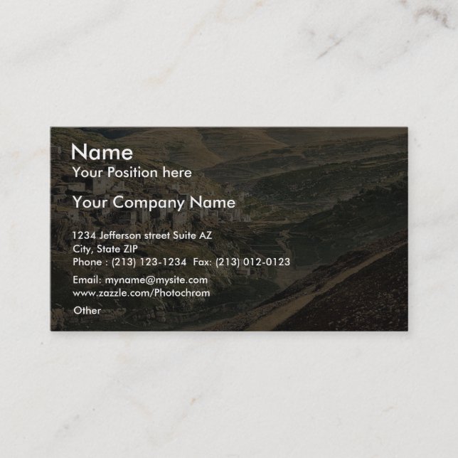 Tarjeta De Visita Aldea de Siloam, Jerusalén, Tierra Santa foto rara (Anverso)