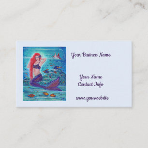 Tarjeta De Visita Aleanna Mermaid con peces tropicales de Renee Lavo