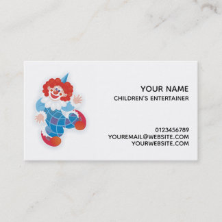Tarjeta De Visita alegre artista de payaso azul para niños
