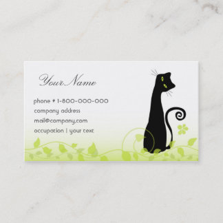 Tarjeta de visita alegre del gato