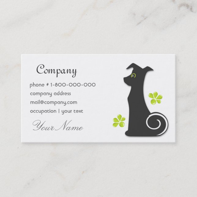 Tarjeta de visita alegre del perro (Anverso)