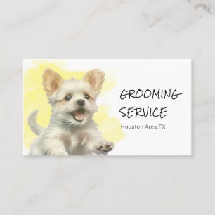 Tarjeta De Visita Alegre Perro / Mascota Grooming - Color de agua am