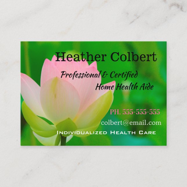 Tarjeta De Visita Alegría floral fresca del cuidador (Anverso)