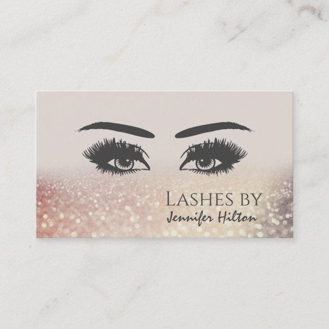 Tarjeta De Visita Alentando a los ojos purpurinoso azotes con maquil (Anverso)