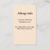 alerta de alergia alimentaria añadir nombre texto 