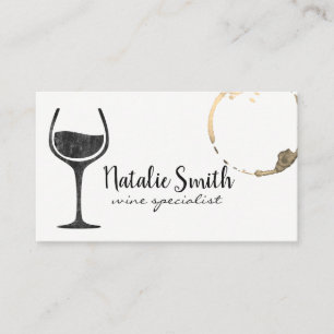 Tarjeta De Visita Aleta de vino y vidrio