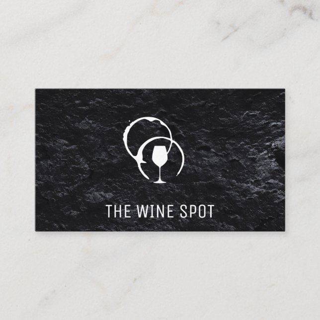Tarjeta De Visita Aleta de vino y vidrio | Moda Textura negra (Anverso)