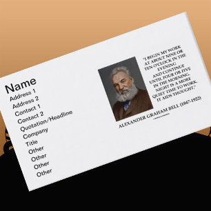 Tarjeta De Visita Alexander Graham Bell Night trabaja en tiempo más 