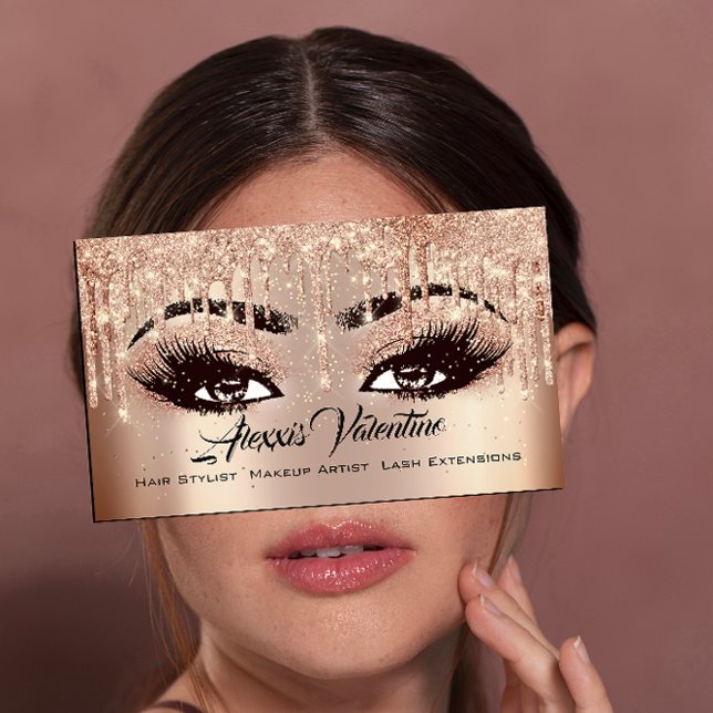 Tarjeta De Visita Alexxis Makeup Brow Lazas Purpurina Drip Waxing (Alexxis Makeup Brow Lashes Glitter Drip Waxing Business Card)