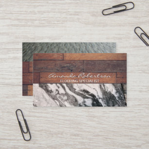 Tarjeta De Visita Alfombra de madera de mármol