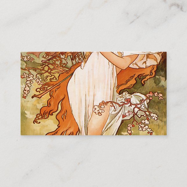 Tarjeta De Visita Alfons Mucha - 1896 - Primavera (Anverso)