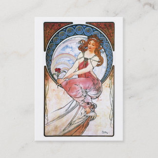 Tarjeta De Visita Alfons Mucha: Musa de la pintura