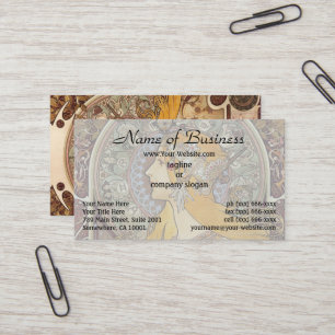 Tarjeta De Visita Alfonse Mucha Zodiac Mujer Art Nouveau