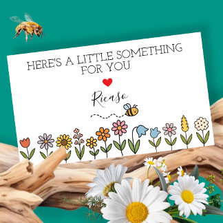 Tarjeta De Visita Algo para ti Abeja en Flores Regalo Personalizado