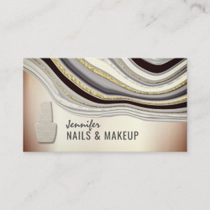 Tarjeta De Visita Algodón de plata dorada geode moda clavo metálico