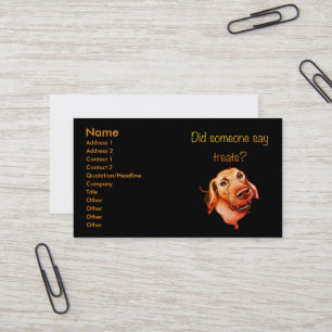 Tarjeta De Visita ¿Alguien dijo golosinas? Perro divertido