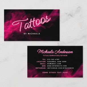 Tarjeta De Visita *ALGÚN TEXTO* Moderno Maquillaje de Cejas con Neón