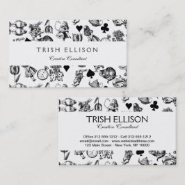 Tarjeta De Visita Alice White Rabbit Wonderland Classic