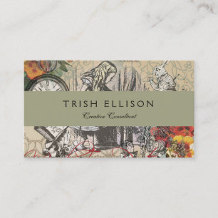 Tarjeta De Visita Alicia en el arte clásico de la cortina de las mar