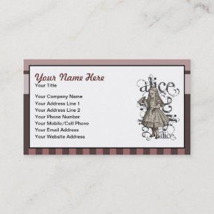 Tarjeta De Visita Alicia en el Grunge del país de las maravillas