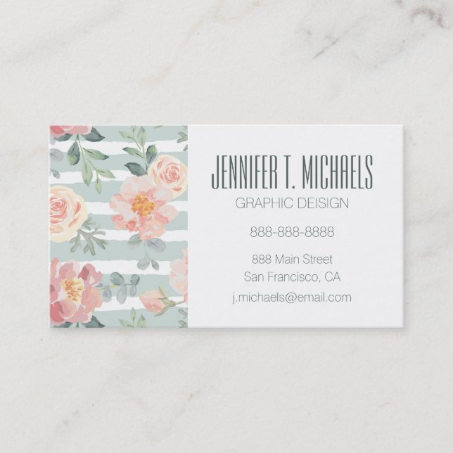 Tarjeta De Visita Alicia subió el modelo de la raya (Anverso)