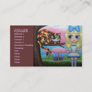 Tarjeta De Visita Alicia y el gato de Cheshire